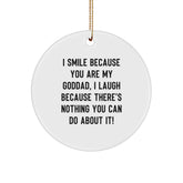 Funny Goddad Christmas Circle Ornament, Gifts from Men to Goddads, Cute Goddads Gifts for Men, Inspirational Goddads Quotes, Goddads Gifts - Image 1